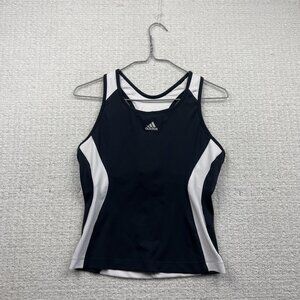 Y2K Adidas Climacool Tank Top Womens M Black / White Racerback Athletic